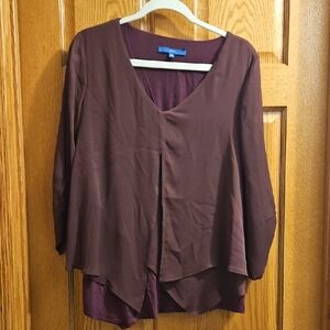 Apt. 9 Deep Brown Layered Blouse
